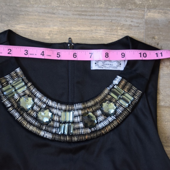 Trixxi Black Jeweled Collar Sheath Cocktail Dress - Picture 5 of 8